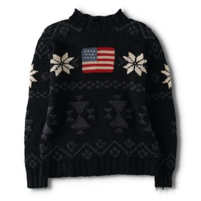 古着 ラルフローレン Ralph Lauren スノー柄 雪柄 トナカイ柄 HAND