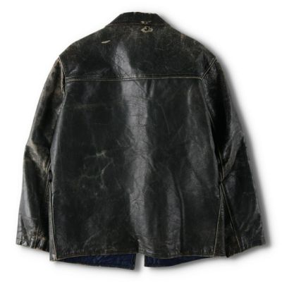 古着 40～50年代 AEROジップ コの字留め レザージャケット メンズM相当