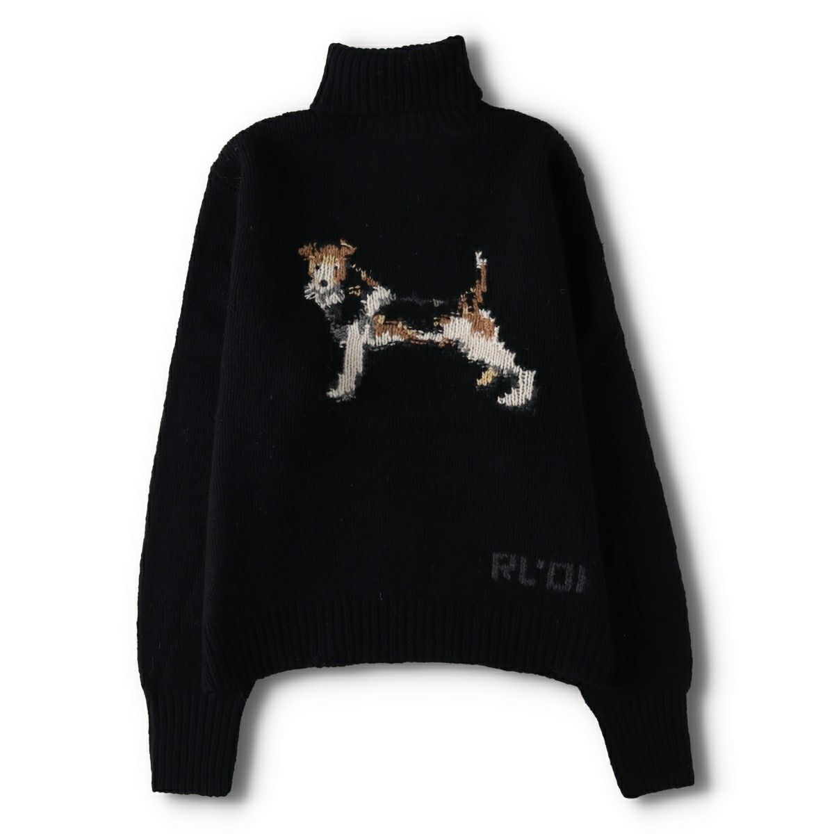 Polo Ralph Lauren ブラックスカルボーンニットセーター犬服 古着 00年代 ラルフローレン Ralph Lauren POLO by Ralph Lauren 犬柄