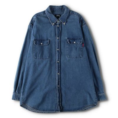 古着 80年代 ステューシー STUSSY 長袖 ボタンダウンデニムシャツ