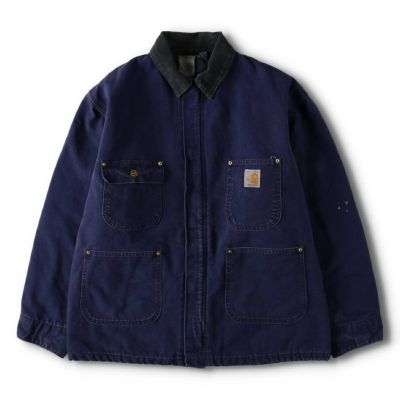 ど*る様 Carhartt デニム カバーオール チョアジャケット カーハート 古着 80s USA製 Carhartt デニム ミシガンチョア カバーオール