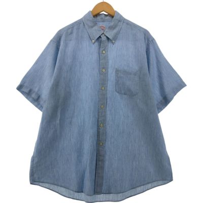 Brooks Brothers 濃紺 半袖リネンシャツ 新品タグ付き ブルックスブラザーズ 半袖シャツ リネン100