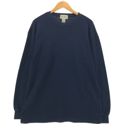 90s USA製 エディーバウアー サーマル 長袖 Tシャツ ロンT 黒