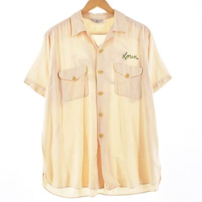 古着 ～70年代 SewiceBowlingShirt バックプリント オープンカラー