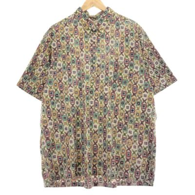 古着 90年代 レインスプーナー REYNSPOONER 水着タグ ビキニタグ 総柄 プルオーバー ボタンダウン ハワイアンアロハシャツ メンズXL ヴィンテージ /eaa460608 【中古】 【240617】