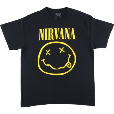 USA古着 バンドtシャツ ニルヴァーナ 黒 L〜XL バンT 古着 NIRVANA ニルヴァーナ バンドTシャツ バンT メンズL相当