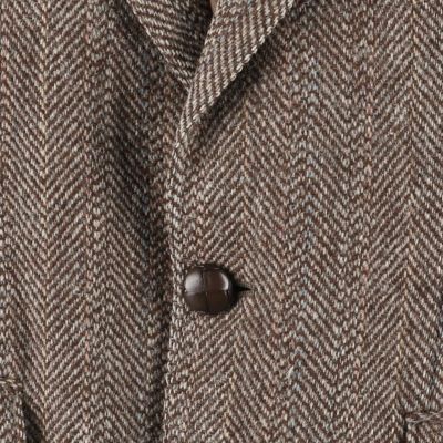 Harris Tweedハリスツイード　テーラードジャケット 濃い茶　管理番号付 古着 80～90年代 ハリスツイード Harris Tweed ヘリンボーン ウール