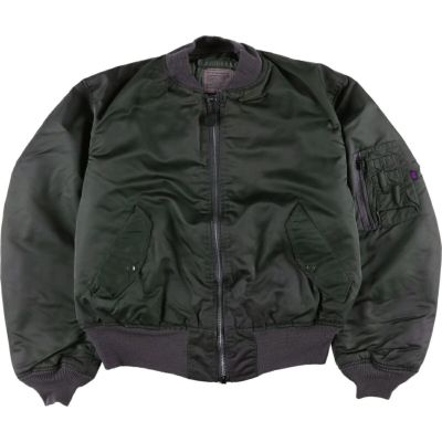 古着 民間品 アルファ ALPHA MA-1タイプ 中綿入り フード付き