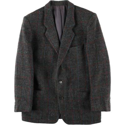 古着 ヒューゴボス HUGO BOSS チェック柄 ウールテーラードジャケット