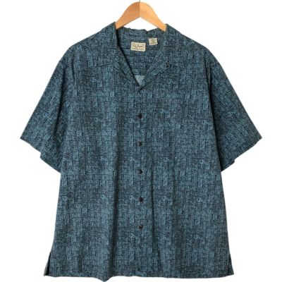 古着 90～00年代 エルエルビーン L.L.Bean 総柄 半袖 オープン