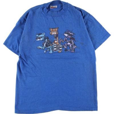 古着 90年代 ヘインズ Hanes BEEFY-T 青タグ カットオフ プリントT ...