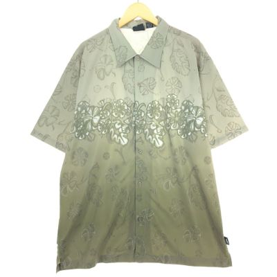 古着 UNTIED 花柄 ハイビスカス柄 シルク ハワイアンアロハ