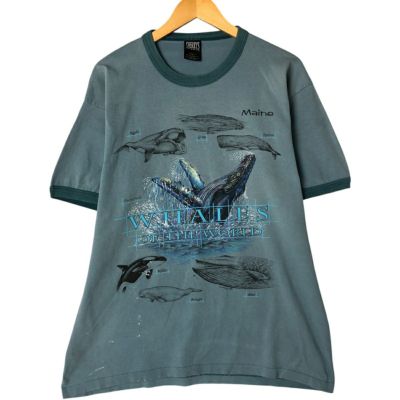 古着 90年代 TENNESSEE RIVER ボーダー柄 バックプリント