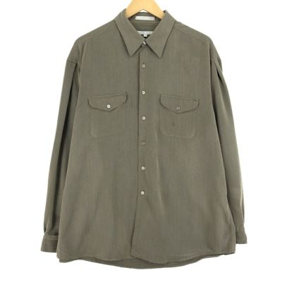 古着 PERRY ELLIS 長袖 レーヨンシャツ メンズM /eaa457131