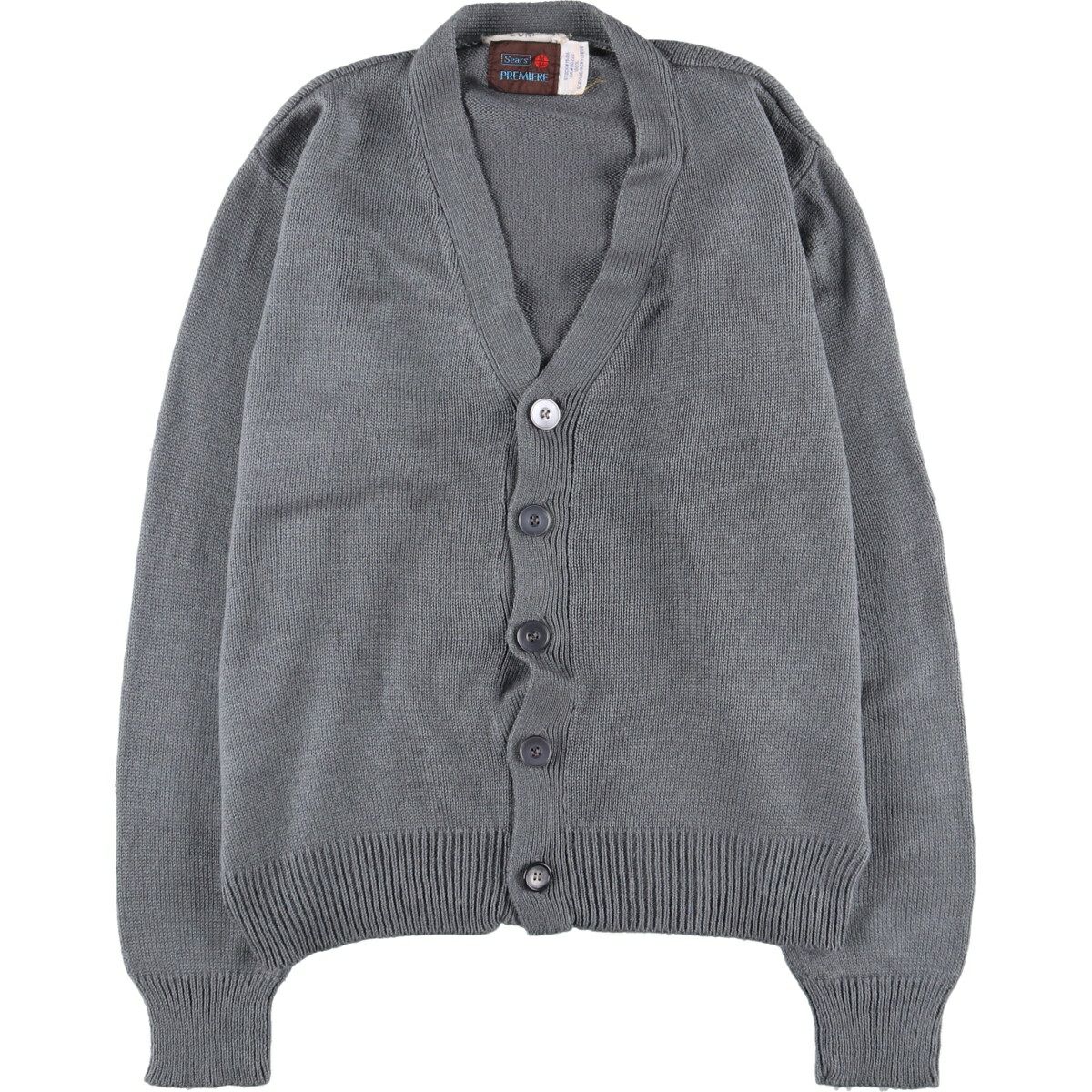 m*9様 極上配色✨50's〜60's初頭 シアーズ アクリルカーディガン ヴィ 60's SEARS ACRYLIC CARDIGAN/M 60年代 シアーズ アクリル