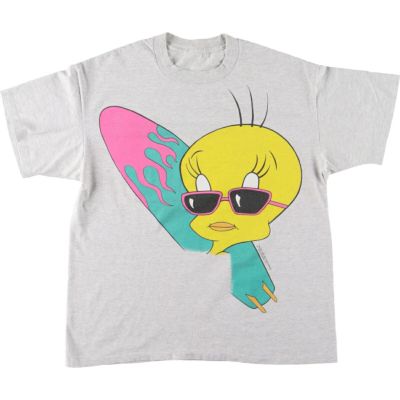 古着 90年代 Tweety Bird トゥイーティー 大判プリント キャラクタープリントTシャツ メンズL ヴィンテージ /eaa461417 【中古】 【240621】