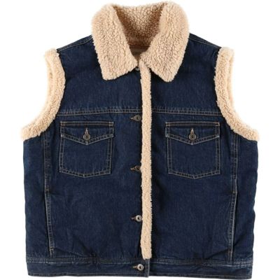古着 リズクレイボーン Liz Claiborne デニムボアベスト レディースL相当 /eaa508691 古着 リズクレイボーン Liz Claiborne デニムボアベスト