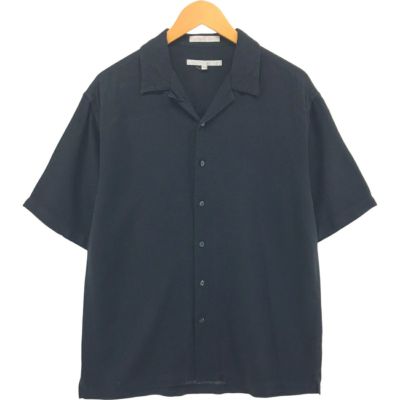 【希少】90s ペリーエリス 最高級リネン100% 半袖シャツ 短丈ボックス M 90s 【Perry Ellis】 ペリーエリス シルク100% 開襟 半袖 シャツ