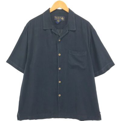 AXIS 半袖シルクシャツ XL ラインシャツ シルク100% | 古着屋