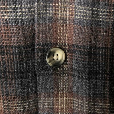 古着 エディーバウアー Eddie Bauer チェック柄 オープンカラー ウール