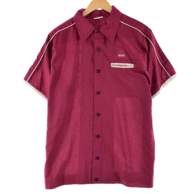 70年代 SewiceBowlingShirt バックプリント オープンカラー ボウリング