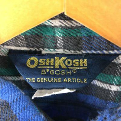 古着 80年代 オシュコシュ Osh kosh チェック柄 長袖 フランネルシャツ