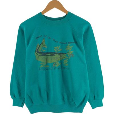 古着 80年代 ヘインズ Hanes 青タグ 魚柄 アニマル スウェットシャツ トレーナー USA製 メンズM相当 ヴィンテージ /eaa508216 【中古】 【241215】