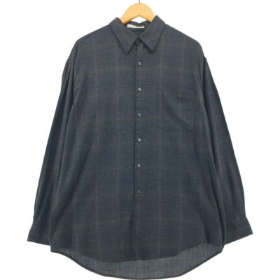 古着 ペリーエリス PERRY ELLIS 長袖 レーヨン×コットンチェック