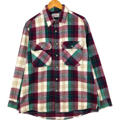 古着 70年代 メルトン MELTON オンブレチェック ウールシャツ