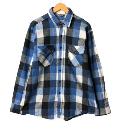 Melton オンブレチェック ジャケット シャツ L 80s 90s USA製 古着 70年代 メルトン MELTON オンブレチェック ウールシャツ