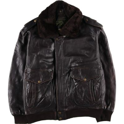 古着 REDSKINS レザーフライトジャケット フランス製 メンズL相当