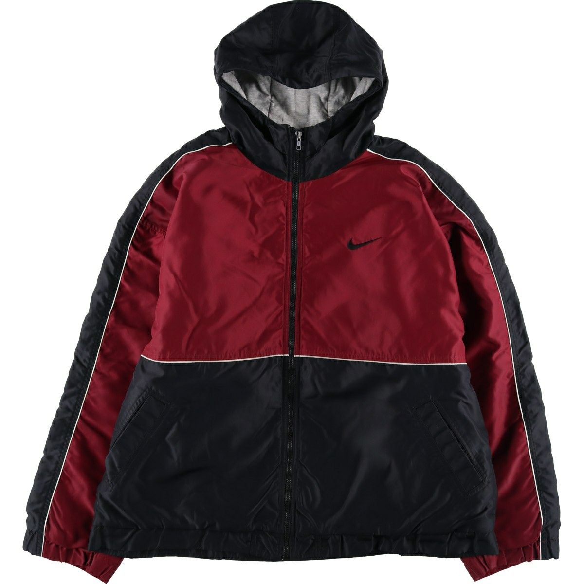 古着 90年代 ナイキ NIKE プルオーバー バックロゴ ハーフジップ 中綿