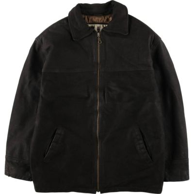 古着 中綿入り スイングトップタイプ レザーブルゾン メンズM相当