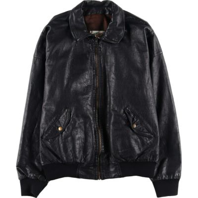 古着 Francesco Rizzi 中綿入り レザーブルゾンタイプ フランス製