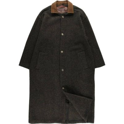 古着 ウールリッチ WOOLRICH 総柄 ウールロングコート USA製 メンズL