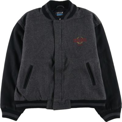 古着 MC FEAR GEAR 中綿入り デニムスタジャン バーシティジャケット