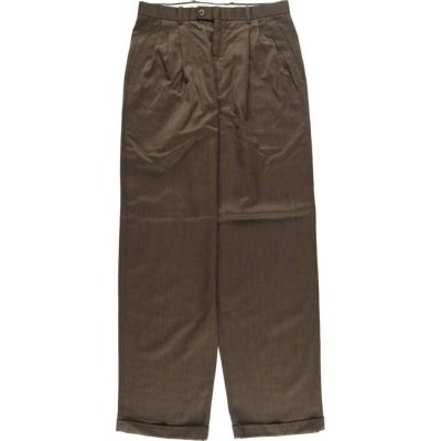 古着 SLATES スリータック リネンパンツ スラックス メンズw32