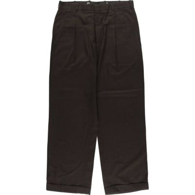 古着 80年代 チェック柄 ツータック スラックス ワイドパンツ