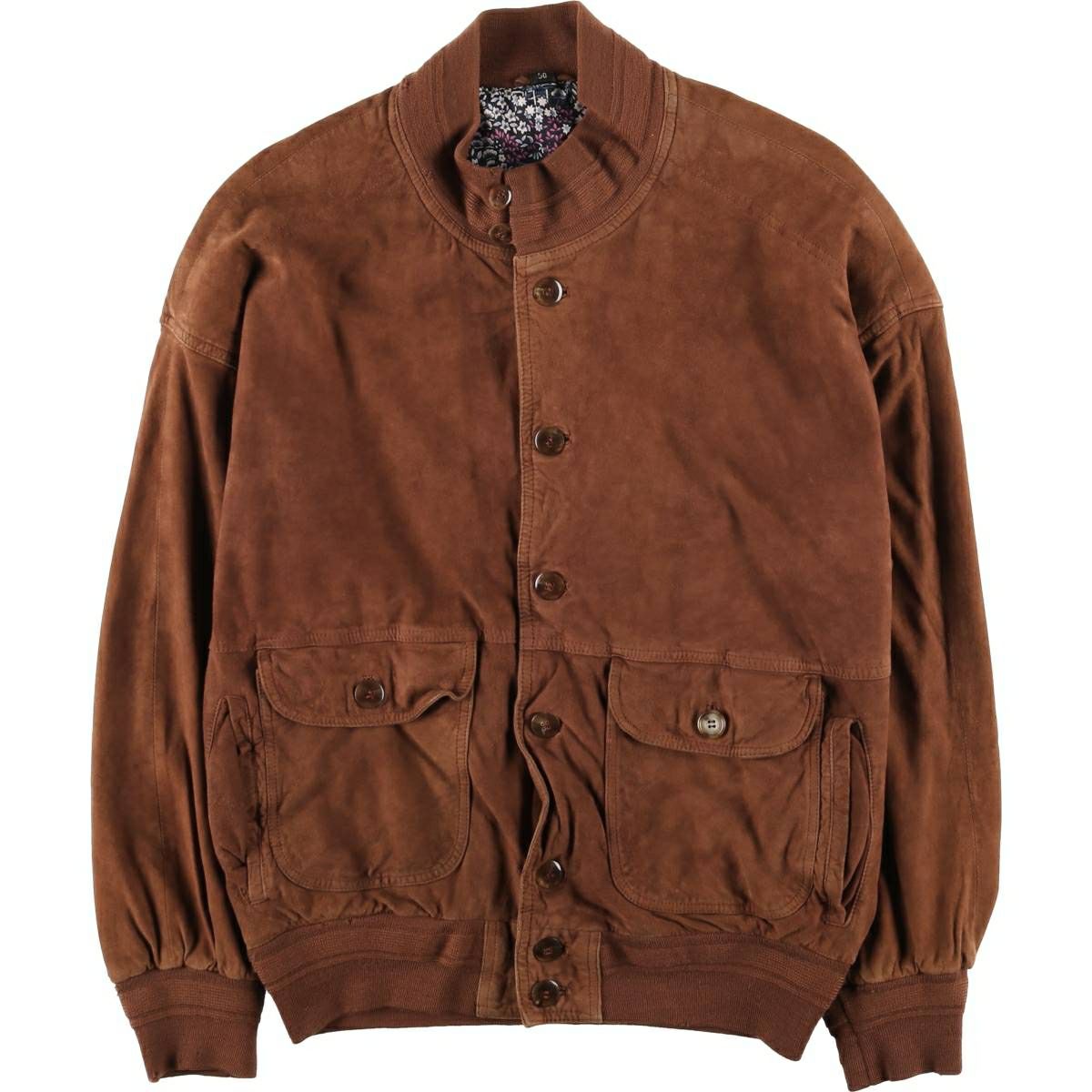 古着 バルスタージャケット スエードレザーブルゾン メンズXL相当