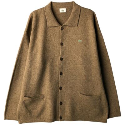 古着 ラコステ LACOSTE 襟付き ウールニットカーディガン メンズXL相当