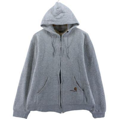 【希少】90s Carhartt ダークグレー フルジップパーカー 古着 90年代 カーハート Carhartt スウェットフルジップパーカー