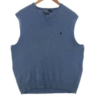 古着 ラルフローレン Ralph Lauren POLO by Ralph Lauren Vネック コットンニットベスト メンズM相当 /eaa381541 【中古】 【241209】
