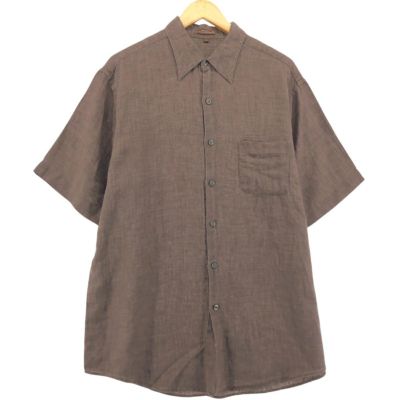 古着 FLAX 半袖 リネンシャツ メンズM /eaa452177 【中古