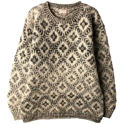 古着 JANE DUNN 総柄 ウールニットセーター メンズL相当 /eaa598625