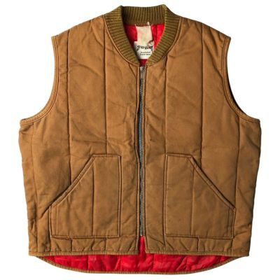 古着 ビッグスミス Big Smith ペイント 中綿入り ダックベスト メンズL