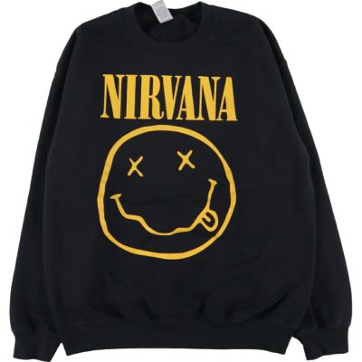 古着 NIRVANA ニルヴァーナ 袖プリント バンド スウェットシャツ