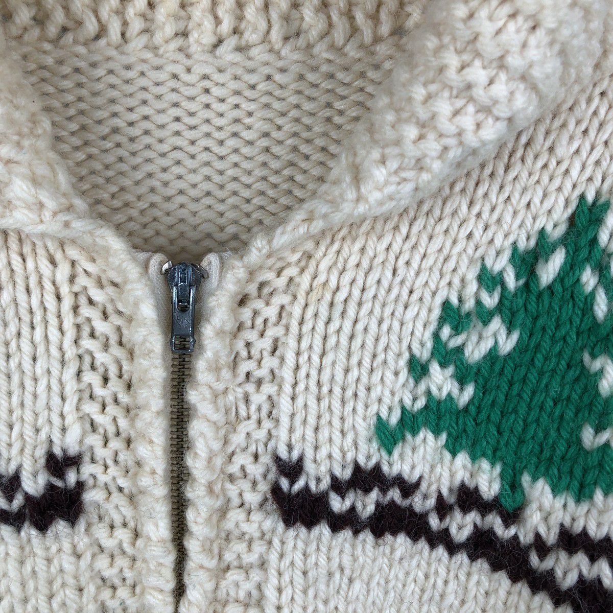 古着 50～60年代 総柄 トナカイ柄 カウチンセーター メンズXL相当