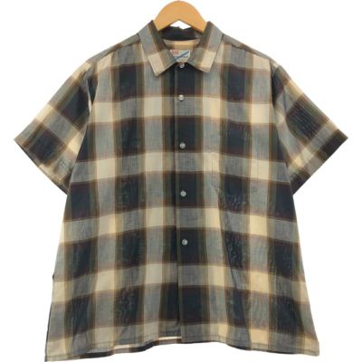 古着 60年代 BUCK SKEIN BRAND オンブレチェック オープンカラー
