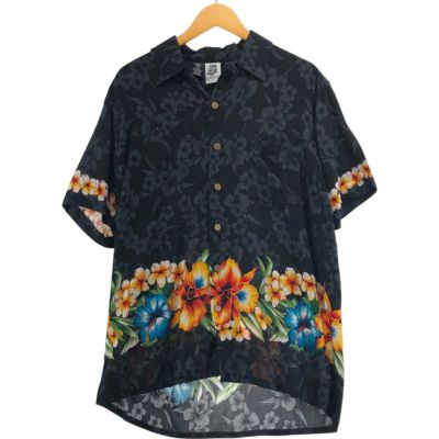 古着 HONOLUA SURF CO 総柄 魚柄 ボックスシャツ ハワイアン