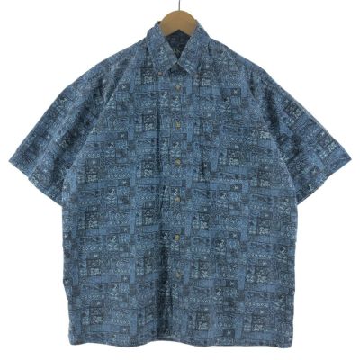 古着 BIG DOGS 総柄 ボタンダウン ハワイアンアロハシャツ メンズXL /eaa361111 【中古】 【230811】【P2308】 ss2503_30